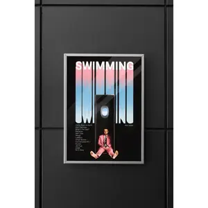 [Unframe]Mac Miller Swimming Poster • Black Album Cover Print • Emotional Rap Art • Aesthetic Music Wall Decor | wall art poster