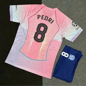 Lamine Yamal #10 Barcelona Team Champions League 2025/26 Retro Pink Short Sleeved Soccer Jerseys, Football Collectors & Streetwear Enthusiasts
