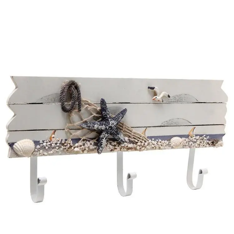Nautical Beach Theme Wood Wall Rack