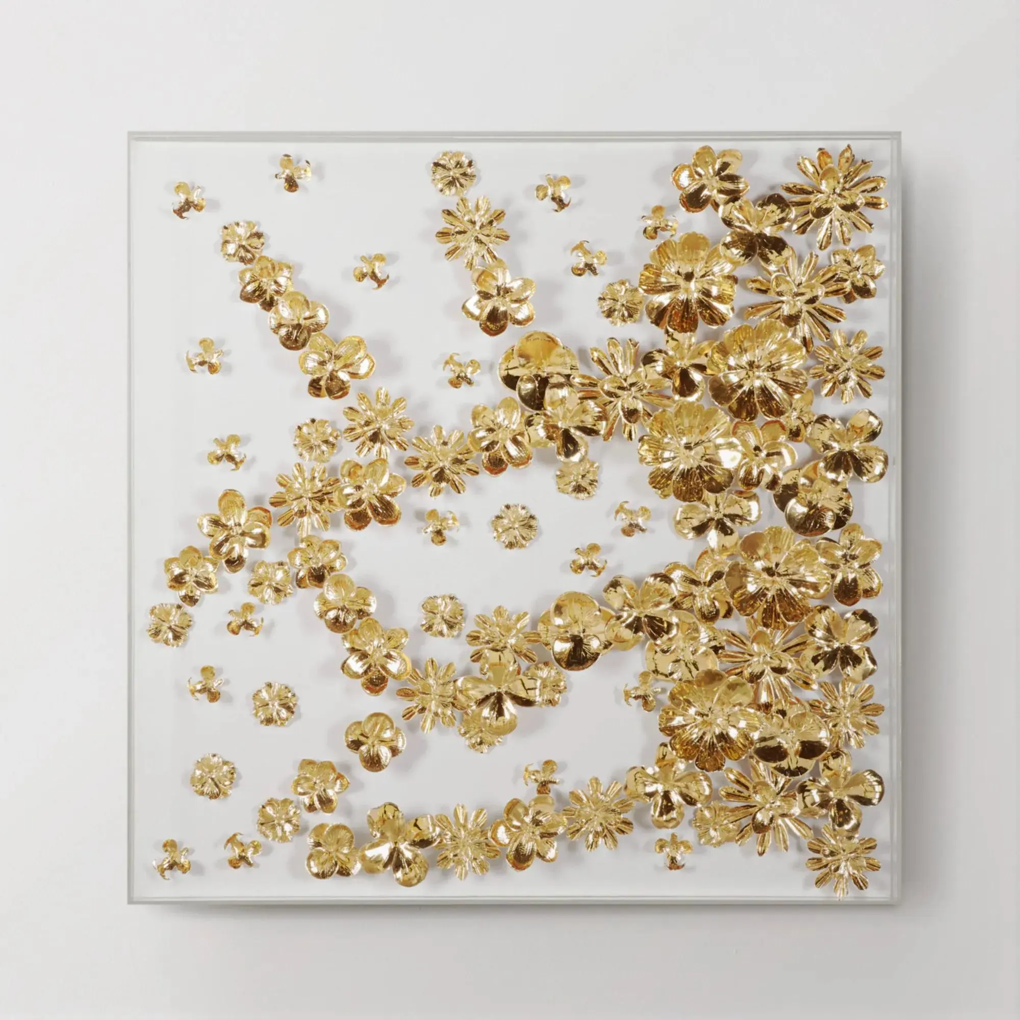 Z Gallerie Gold Flower Floral Print Wall Art - Modern Botanical Glam Home Decor, House Decor for Living Room Room Decorations, Designer-Inspired Posters & Prints