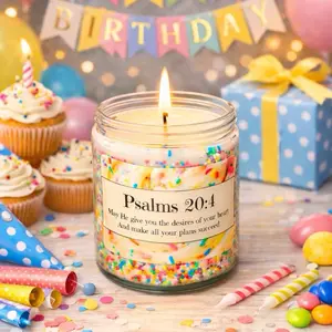 Christian Themed Birthday Candle,  Psalms 20:4,  Christian gifts
