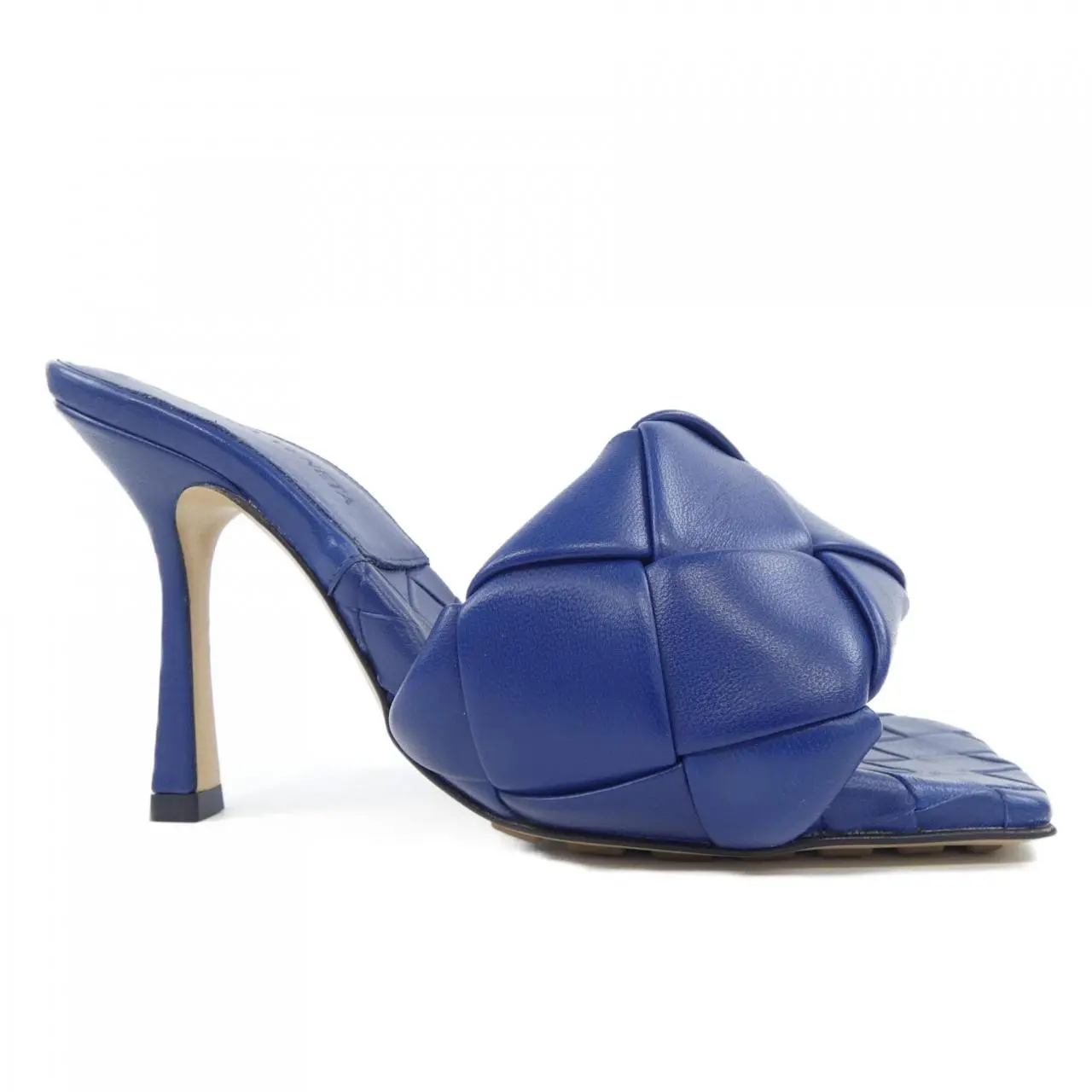 Pre-owned BOTTEGA VENETA Lambskin Small Leather Goods Lido Mule Sandals