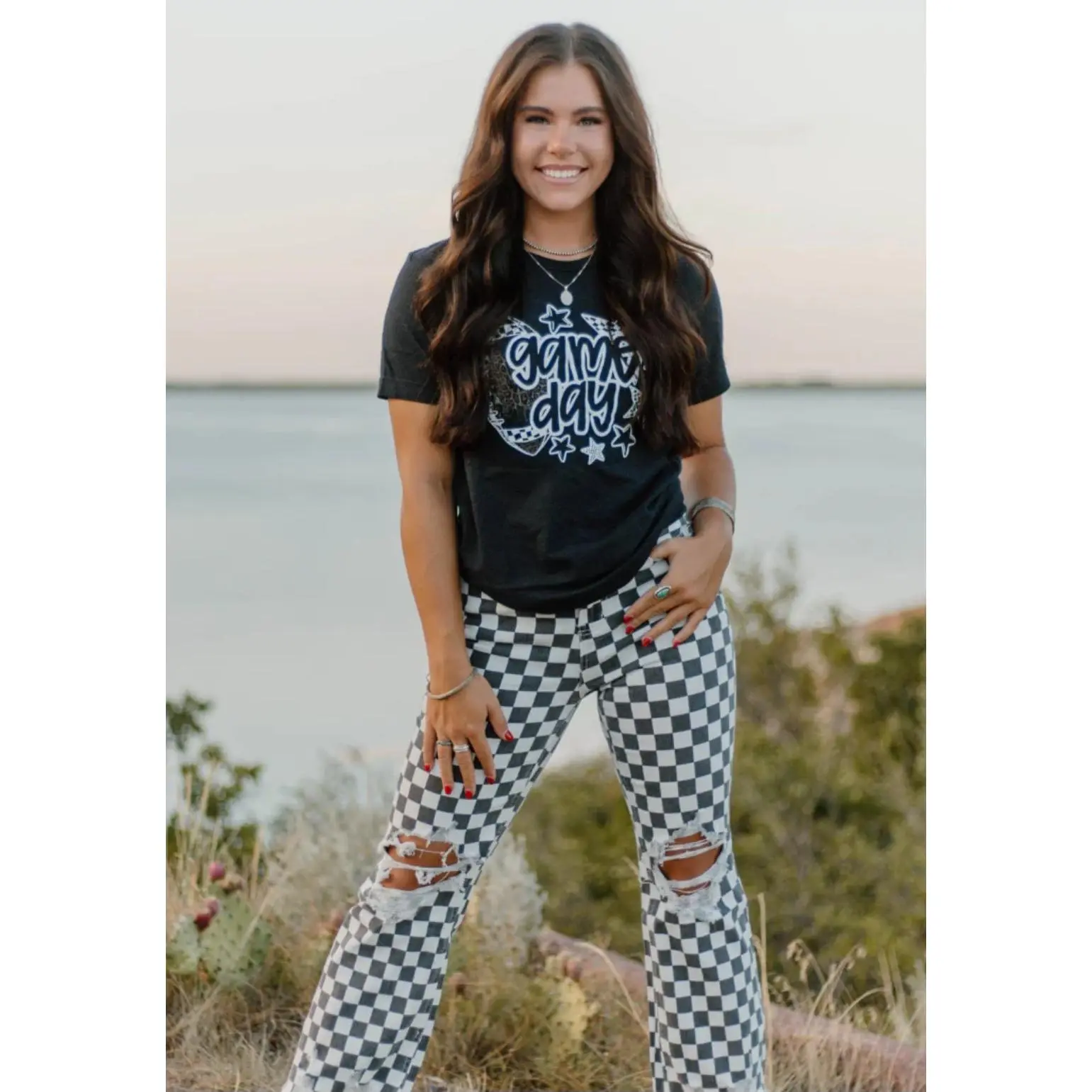Sterling Kreek Round the Track Checkered Jeans
