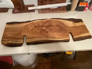 Butternut Live Edge Bath Board Handmade Wooden Tub Tray Natural Wood Finish Eco Friendly Design Handcrafted Elegance