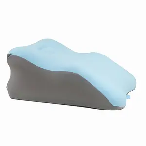 TIKTOK SHOP Sleeping Pillow Memory Foam Pillow for Bed Back Support, Reading Pillow Multifunctional Sitting Lying 3D Curve Design Shoulder Neck Spine Support (Blue Gray)