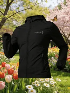 Women's Ultra-Thin Hooded Coat Cute Heartbeat Line Print Lightweight Sun Protection Jacket Multiple Colors Casual Outing Daily Wear Skin-friendly Breathable Machine Washable Plus Size Casual Streetwear For Women