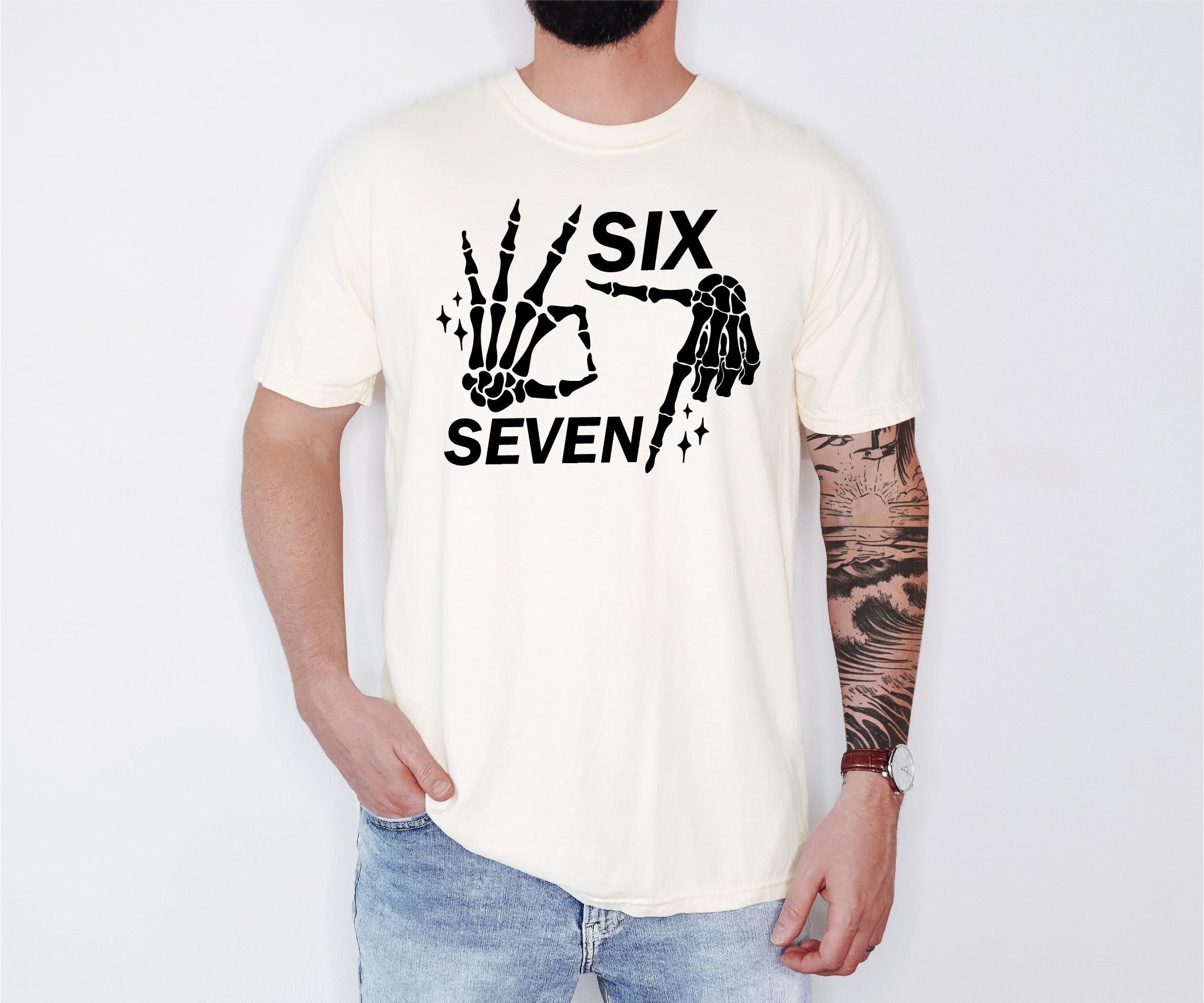 Comfort Colors Six Seven T-shirt, Skeleton 6 7 Trend Shirt, Funny Trending Tee, Halloween Christmas Gift