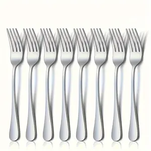 Stainless Steel Dinner Fork (8 Counts), Dessert Fork, Durable Cutlery Set for Home Party Restaurant, Tableware Set, Dishwasher Safe
