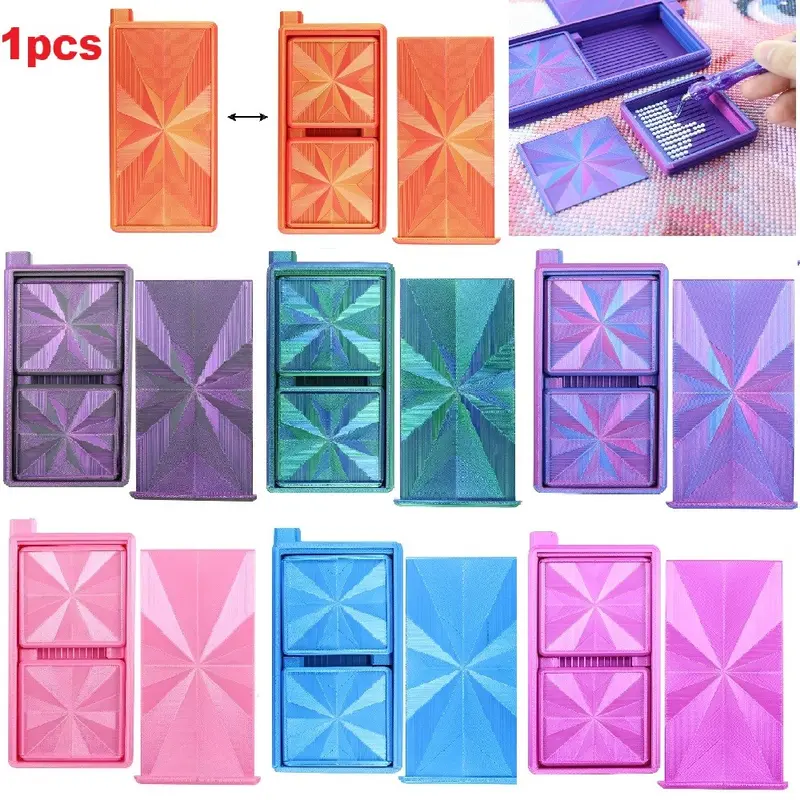 High-Quality Storage Set (1 Large Tray + 2 Small Trays), Push-Style Organizer, DIY Diamond Painting Accessories, Diamond Art Accessories, Multifunctional Daily Use Box, Crafts