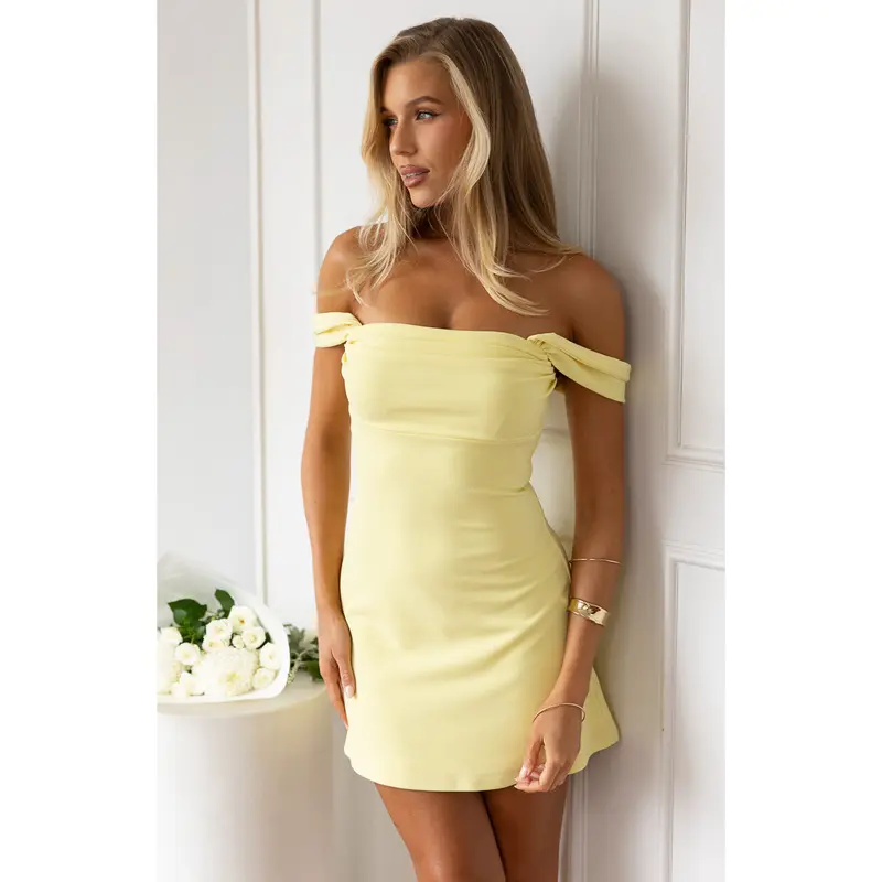 zoella yellow off the shoulder mini dress - TikTok Shop