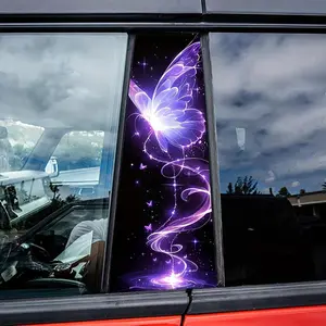Glitter Butterfly Pattern Car Sticker, Self Adhesive Car Decal, Car Window Decorative Sticker, Windshield Sticker, Universal Car Exterior Accessories