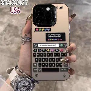 Fashion Keyboard Design Phone Case, Inspirational Phrase Pattern Phone Protective Cover, Phone Accessories Compatible with iPhone 16 15 14 13 12 11 Pro Max XS XR