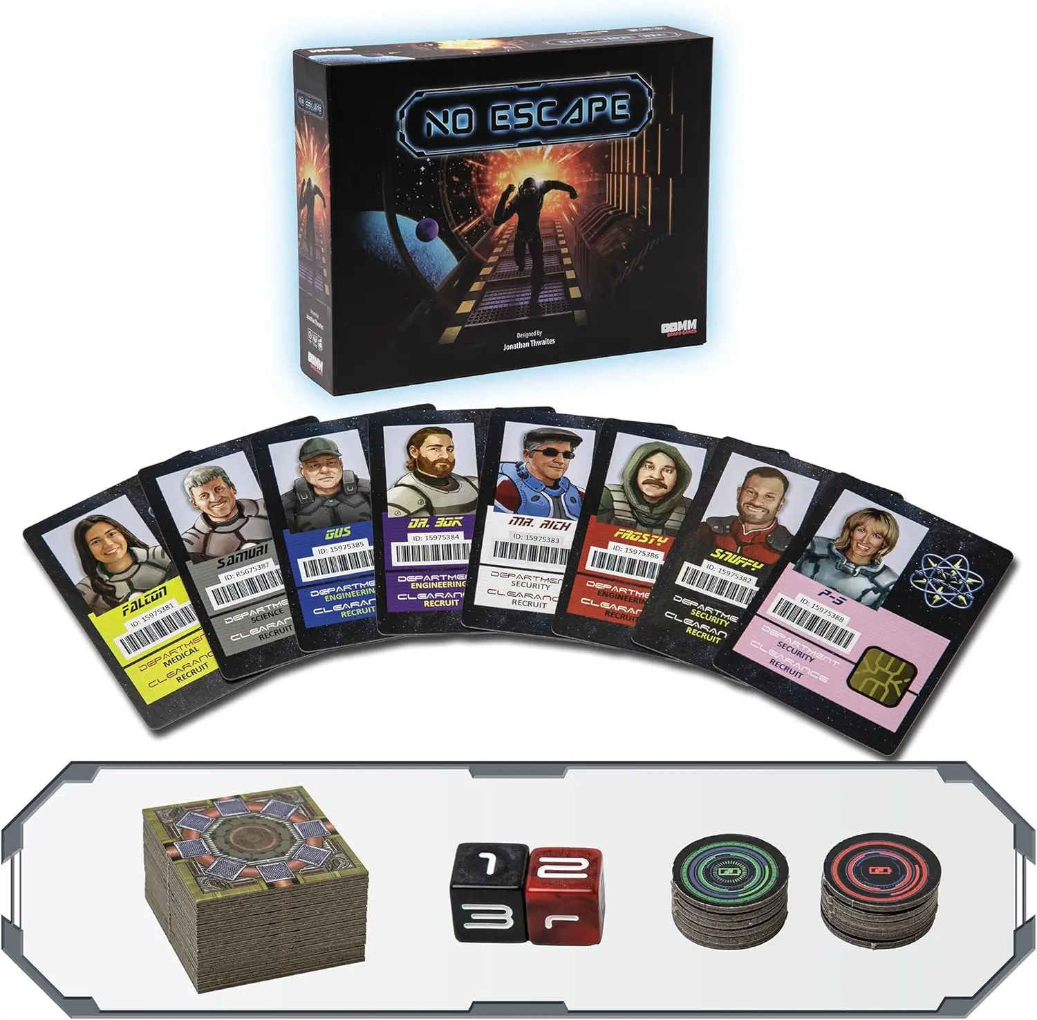 OOMM Games No Escape: Strategic Maze-Building Board Game - Space Station Escape Adventure, Family & Friends Tile Placement Game, Ages 10+, 2-8 Players, Easy Setup
