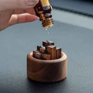 Wooden Essential Oil Diffuser Set, Fragrance Aromatherapy Humidifier for Home Office Use, No Flame Battery-Free Design, Natural Wood Material