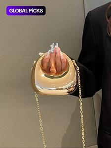 women's elegant mini evening bag, fashionable versatile chain purse shoulder crossbody bag, suitable for lipsticks, earphones, etc.