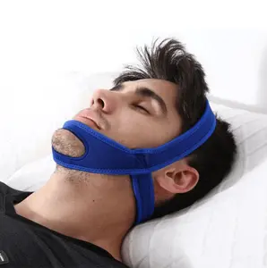 "Adjustable Anti-Snoring Chin Strap - Comfortable Breathable Jaw Support Belt for Men and Women, Premium Sleeping Aid Solution"