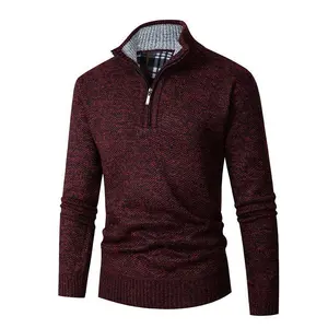 Men's Quarter Zip Knit Sweater Soft Long Sleeve Pullover Casual Warm Top Outdoor Fall Winter Activities​