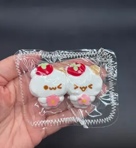 Cute mini keychain soft pack of 2 hamster twins taba squishy