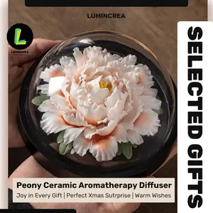 Ceramic Incense Table Diffuser Chinese Style Porcelain Flower Peony Flower Ornament Office Decoration Gift Idea Gifts for Boyfriend Gifts for Girlfriend Gifts for Mom Gifts for Friends Home Decor Room Decor