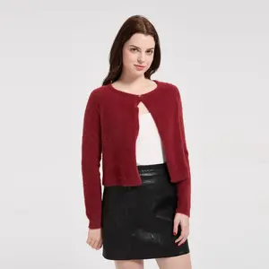 Women's Fuzzy Cardigan - Wild Fable Burgundy XL