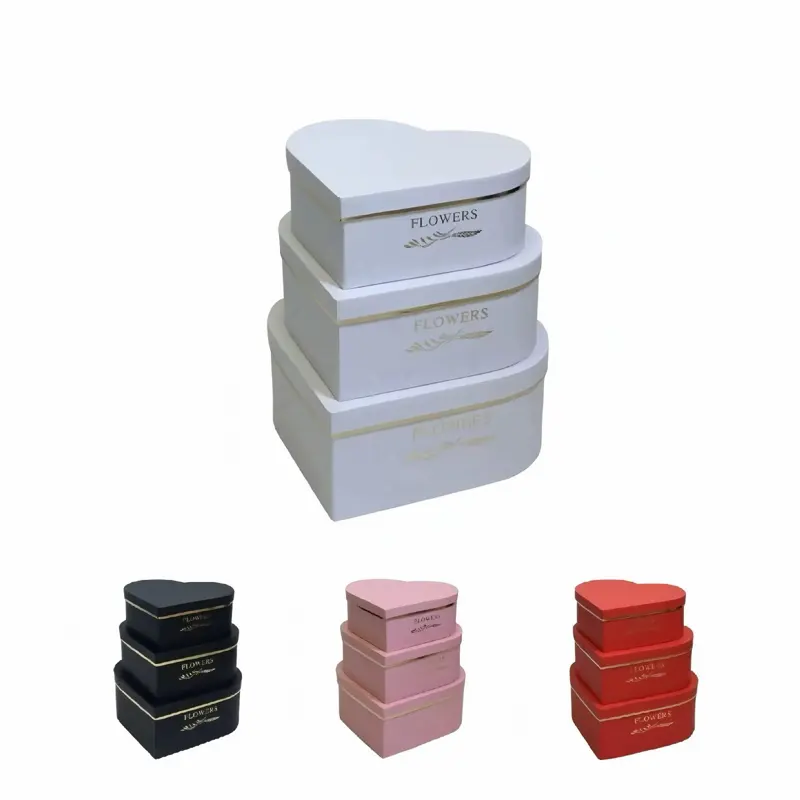 Heart-Shaped 3-Piece Gift Box, Multi-Purpose Flower Packaging Box for Gifting Occasions Heart-Shaped 3-Piece Gift Box, Multi-Purpose Flower Packaging Box for Gifting Occasions