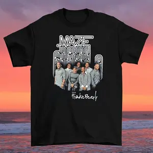 Rare Maze Featuring Frankie Beverly Unisex Cotton Shirt Cotton Black T-Shirt Unisex Full Size