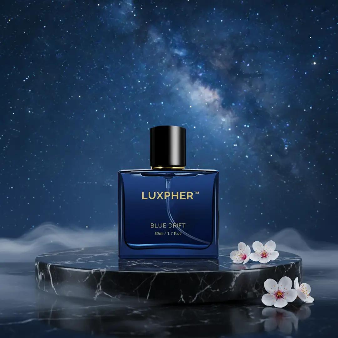 Luxpher Blue Drift Eau de Toilette for Men, Long-Lasting Cologne with an Oriental Citrus Woody Scent, Vanilla & Musk Notes, 1.7 fl oz / 50ml, Long Lasting Perfume, Citrus Woody Fragrance, Marine Woody Scent