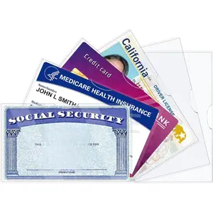 6 Pack Social Security Card Protector Sleeves/New Medicare Card Protector Sleeve/Credit Card Holder,24 Mil Soft Clear Card Sleeves for Waterproof SSN Card Protector/Credit Card Cover