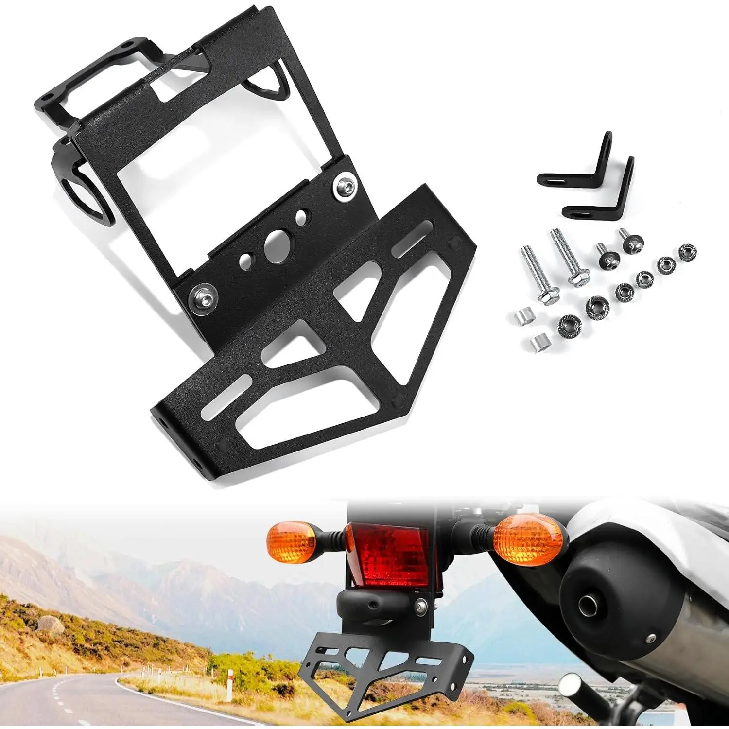 KLX230 Fender Eliminator 2020-2024, Fender Eliminator Kits for Kawasaki KLX230, Rear License Plate Holder Frames for Kawasaki KLX230 2020-2024 Accessories
