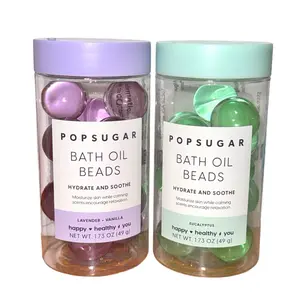 Pop Sugar Bath Oils Beads - BODY OILS Lavender+Eucalyptus - Essential Oil Therapy for Hydration and Soothing - Healthcare, Health Wellness Aromatherapy