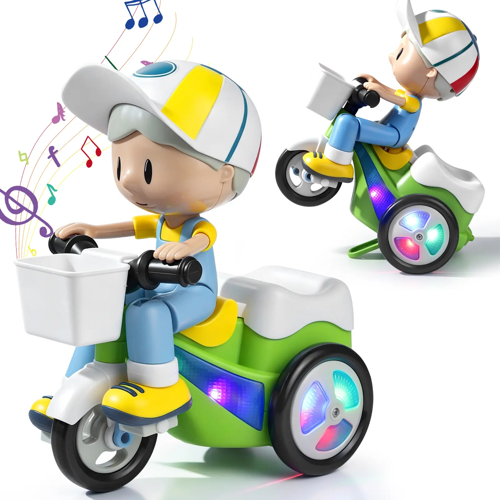 Electric Stunt Tricycle Toy for Kids – Lights, Music & Smart Obstacle Avoidance, Fun Interactive Ride-On Style Toy Play