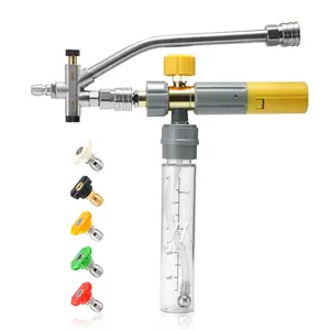 Tool Daily Pressure Washer Magnetic Transparent Foam Cannon Pro,All-in-One Foam Sprayer,Dual Connector Kit with 5 Nozzle Tips & 1/4" Quick Connect