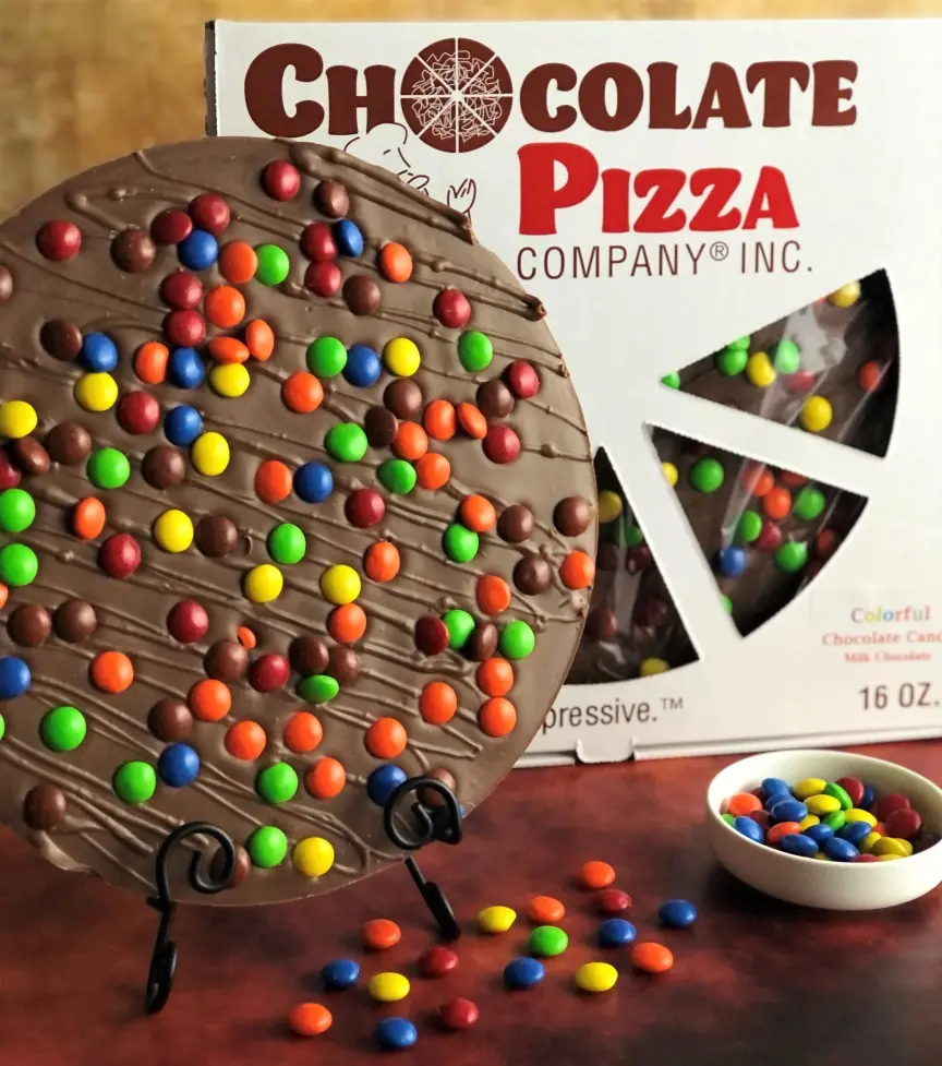 Chocolate Pizza's Colorful Candy Topped Chocolate Pizza