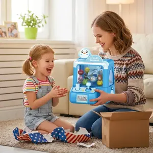 Children's Cartoon Claw Machine & Gumball Dispenser - Compact Home Candy Grabber Toy (Arcade-Style Prize/Gift)