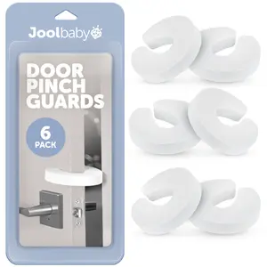 Jool Baby Door Pinch Guards (6 Pack) – Slam Preventer – Babyproof Doors to Avoid Pinched Fingers & Door Slamming, Keep Pets from Getting Locked In