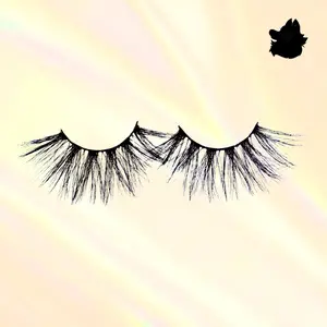 Maldives 25mm Wispy Glue On Strip Lash Reusable 100% Mink Flexible Cotton Band Eyelashes Extensions for Makeup Cosmetic US Mascara with Free Spoolie