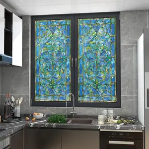 Frosted Glass Sticker, Colorful Printed Privacy Protective Glass Decorative Sticker, Home and Office Decor for Windows and Doors, Ornaments