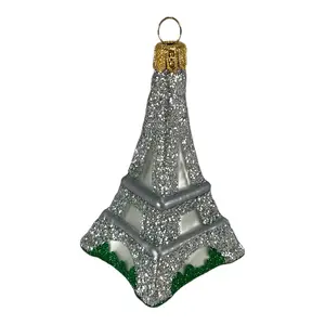 Pinnacle Peak Trading Eiffel Tower Paris France Mini Polish Glass Christmas Ornament Decoration 3.5 inch