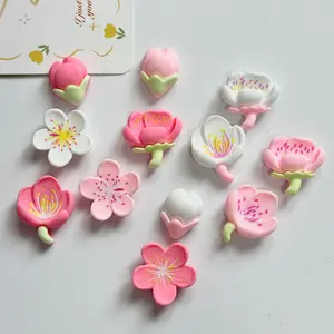 Fridge Magnets Set - 12pcs Pink Cute Flower -Themed Magnet Cute Magnetic Refrigerator Accessories Small Decorative Kitchen Magnets for Notes, Photos and Organization Decoration
