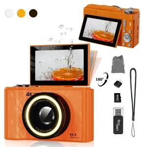 2025 Digital Camera for Photography, 4K Vlogging Camera, 16X Digital Zoom Compact Cameras, 180°Flip Screen Camera with Fill Light, 48MP Vlogging Camera with 32GB Card, Point and Shoot Digital Cameras