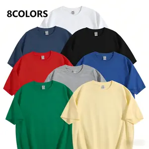 Men's Solid Color Oversized T-Shirt 100% Cotton Loose Fit Plain Basic Tee Casual Streetwear Short Sleeve Top for Daily Wear
