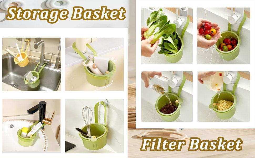 No More Touching Wet Food! Self-Cleaning Sink Strainer | Press-to-Dump Basket