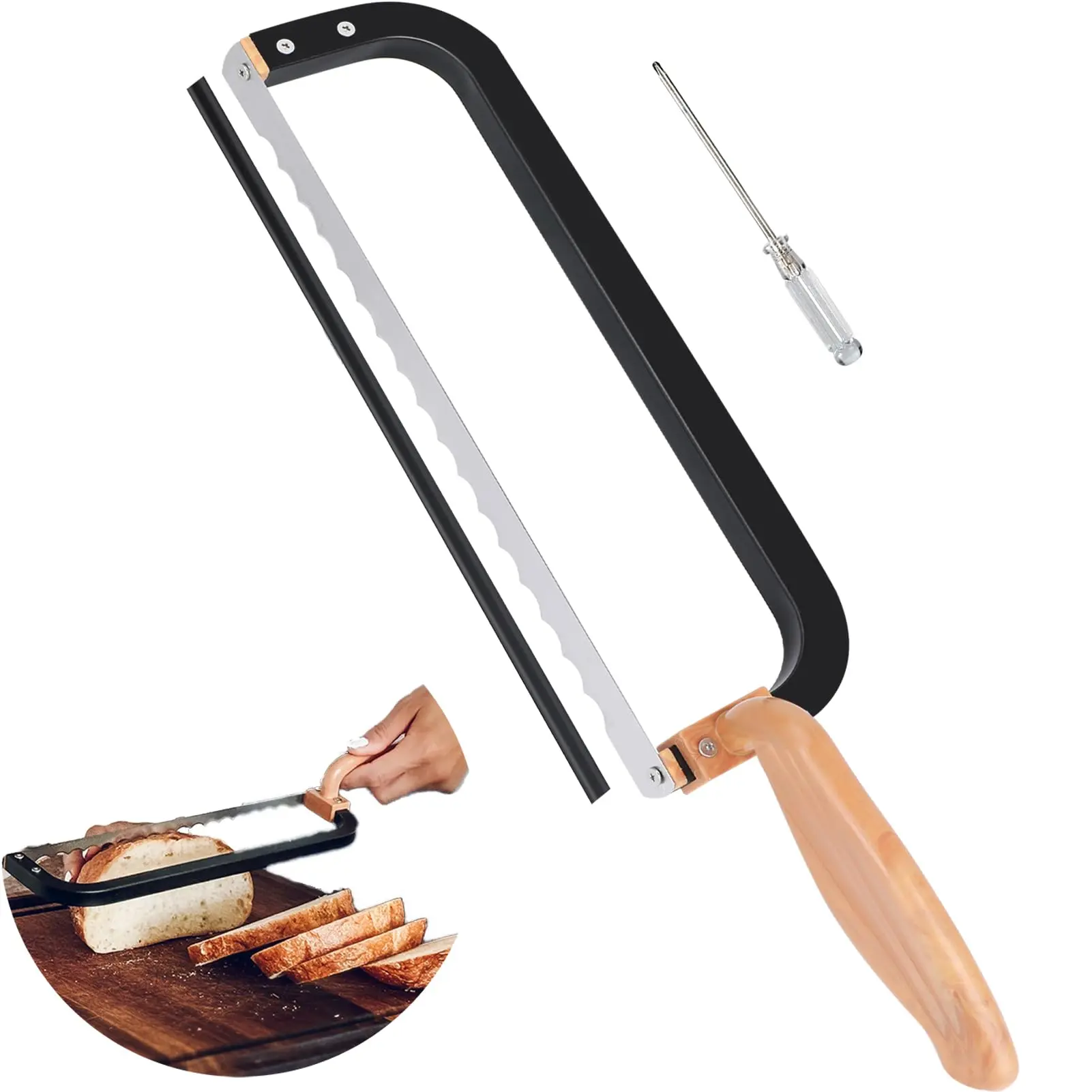 Bread For Homemade Bow 16"  Sourdough Slicer Aluminum Alloy Suit Left & Right Handed People To Cut Baguettes Vegetables Fruits