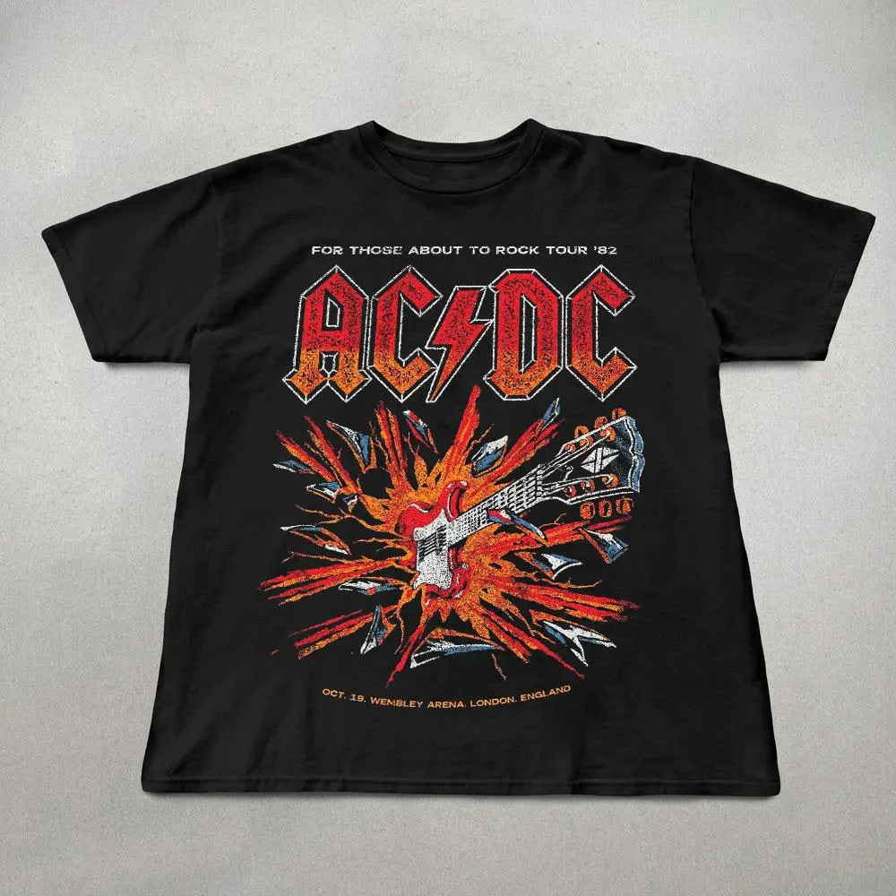 Vintage ACDC Band T-Shirt, Classic Hard Rock Graphic Tee, Unisex Heavy Cotton Shirt