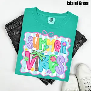 Neon Stripe Summer Vibes Comfort Colors T-Shirt NLB'