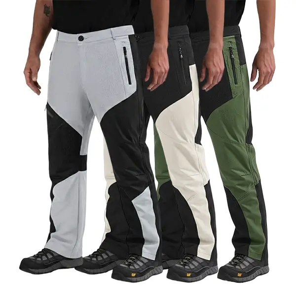 Men’s 3-pack windproof, waterproof, moisture-wicking hiking pants; color-block high-stretch breathable cargo pants with multiple zippered storage pockets; wrinkle-resistant and wear-resistant; suitable for mountaineering, fishing, cycling, camping, and ev