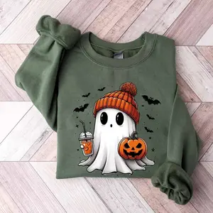 Cute Ghost Sweatshirt - Halloween Ghost Sweater - Funny Spooky Sweatshirt  - Vintage Halloween Crewneck Ghost gift