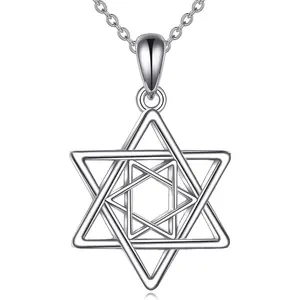 Star of David Necklace Jewish Star Necklace S925 Sterling Silver Jewish Jewelry for Men Women Girls Boys