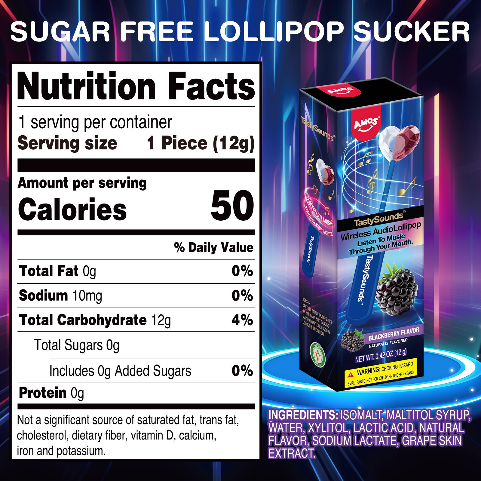 AMOS TastySounds Wireless Audio Lollipop – Blackberry Flavor, Bone Conduction Music Candy, Rechargeable Singing Lollipop, Listen Through Your Mouth Novelty Gift Pre-Sale AMOS TastySounds Wireless Audio Lollipop – Blackberry Flavor, Bone Conduction Music Candy, Rechargeable Singing Lollipop, Listen Through Your Mouth Novelty Gift Pre-Sale