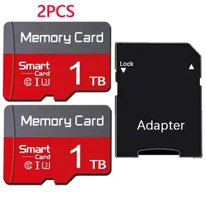 2-Pack × 1TB The micro tf with adapter memory card and Micro SD card are specifically designed for wireless security camera recording, supporting in-vehicle GPS maps and dashcam footage, and are compatible with portable game consoles